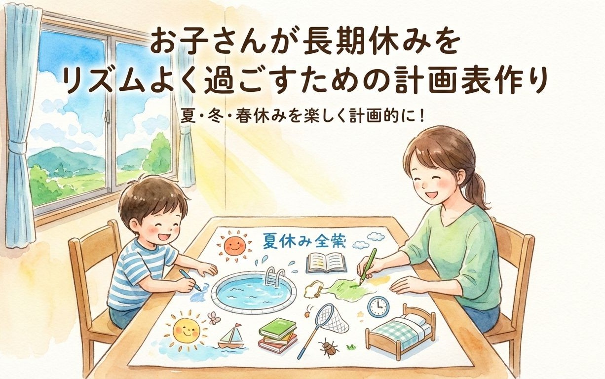 お子さんが長期休みをリズムよく過ごすための計画表作り