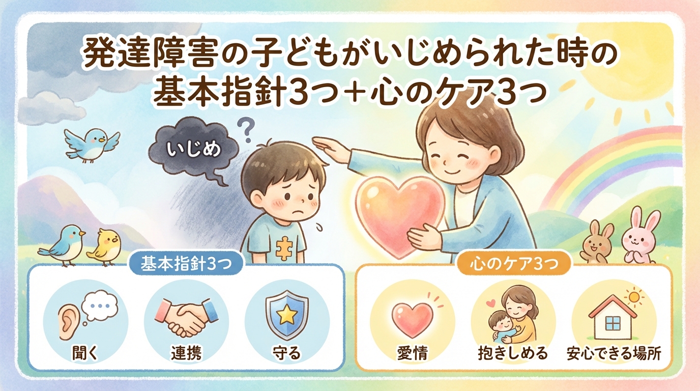 発達障害の子がいじめを受けた際の3つの基本方針＋お子さんのケア3つ