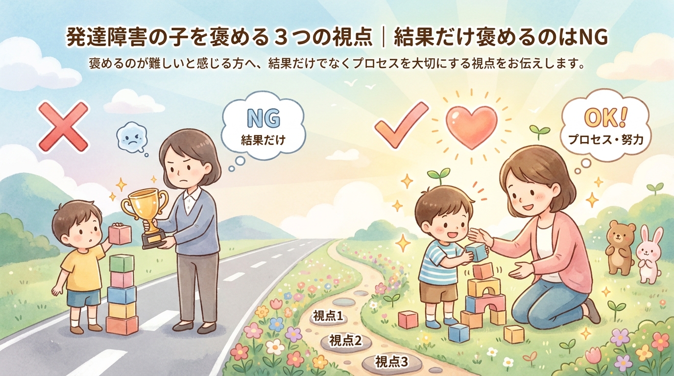 発達障害の子を褒める3つの視点｜結果だけ褒めるのはNG