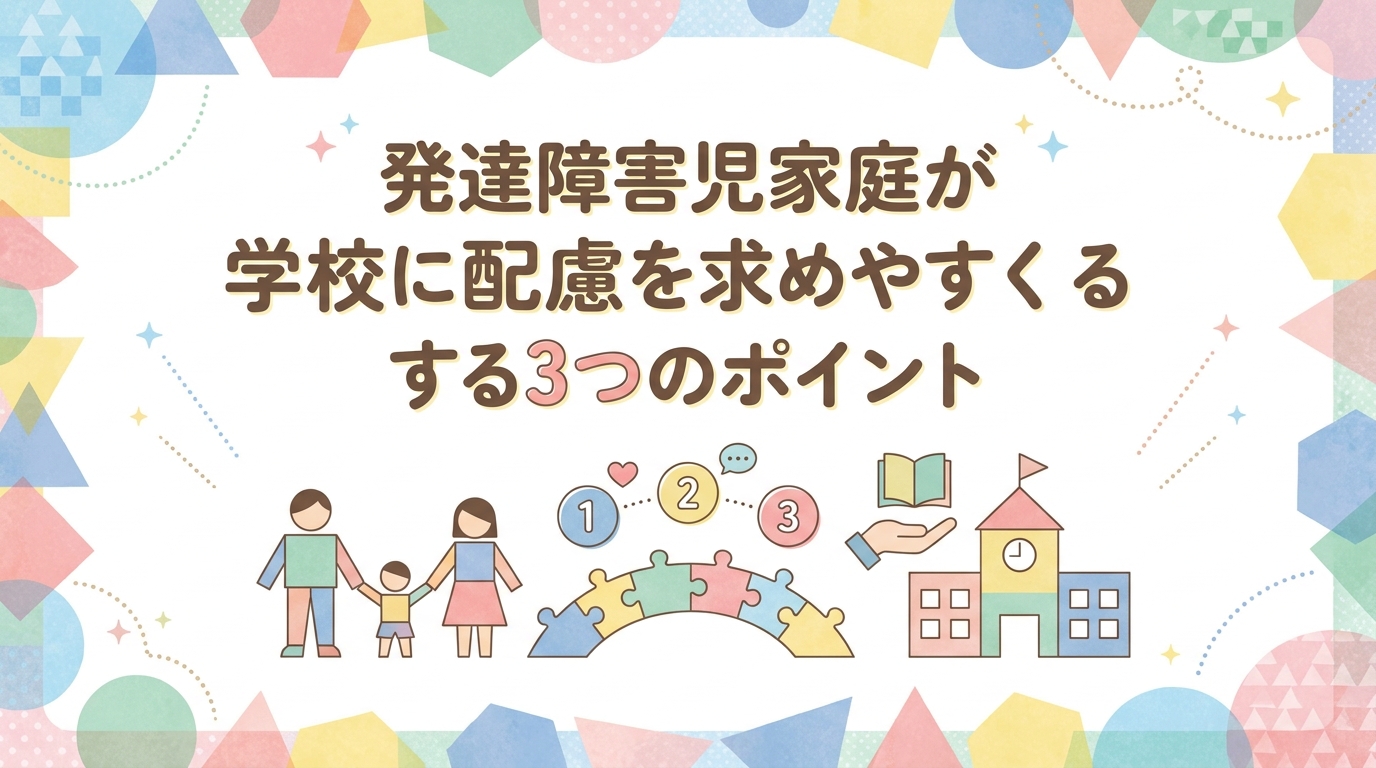 発達障害の子がいる家庭が学校に配慮を求めやすくする3つのポイント