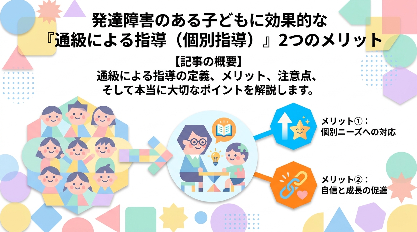 発達障害の子に有効な取り出し指導（取り出し個別指導）のメリット2つ
