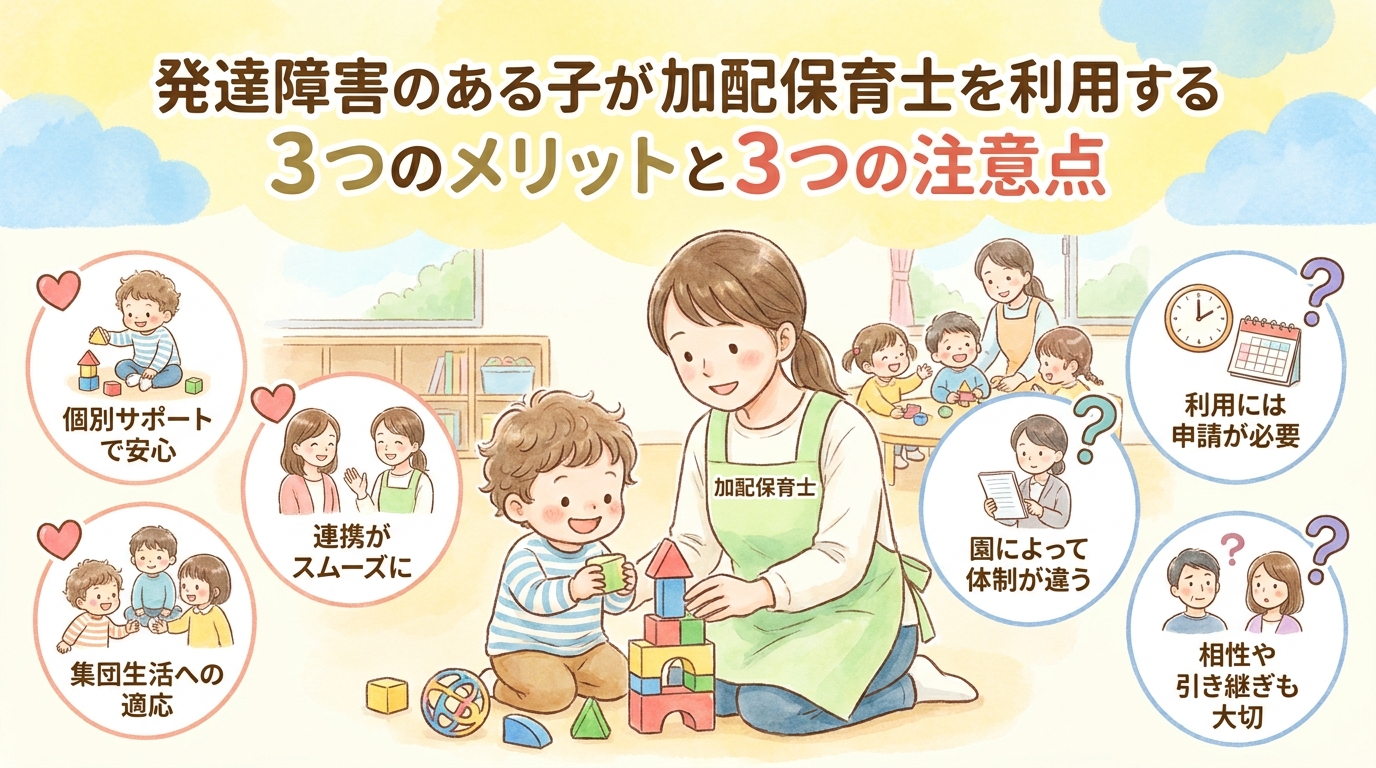 発達障害のお子さんが加配保育士を利用するメリット3選＋注意点３選