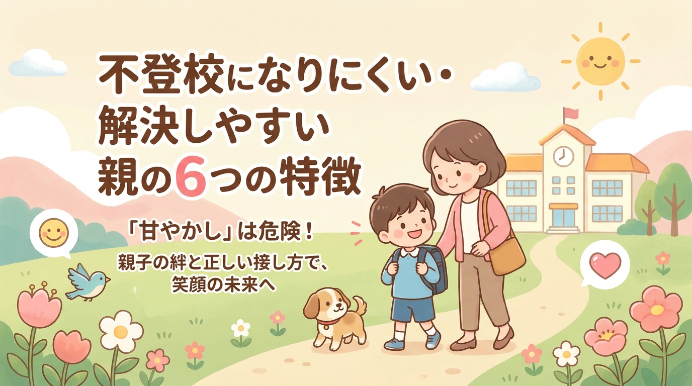 不登校にさせにくい・解決しやすい保護者の特徴6選｜「甘やかし」は危険
