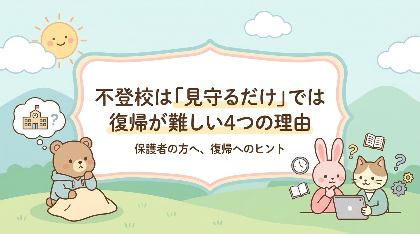 不登校のお子さんを見守るだけでは学校に復帰しにくい4つの理由