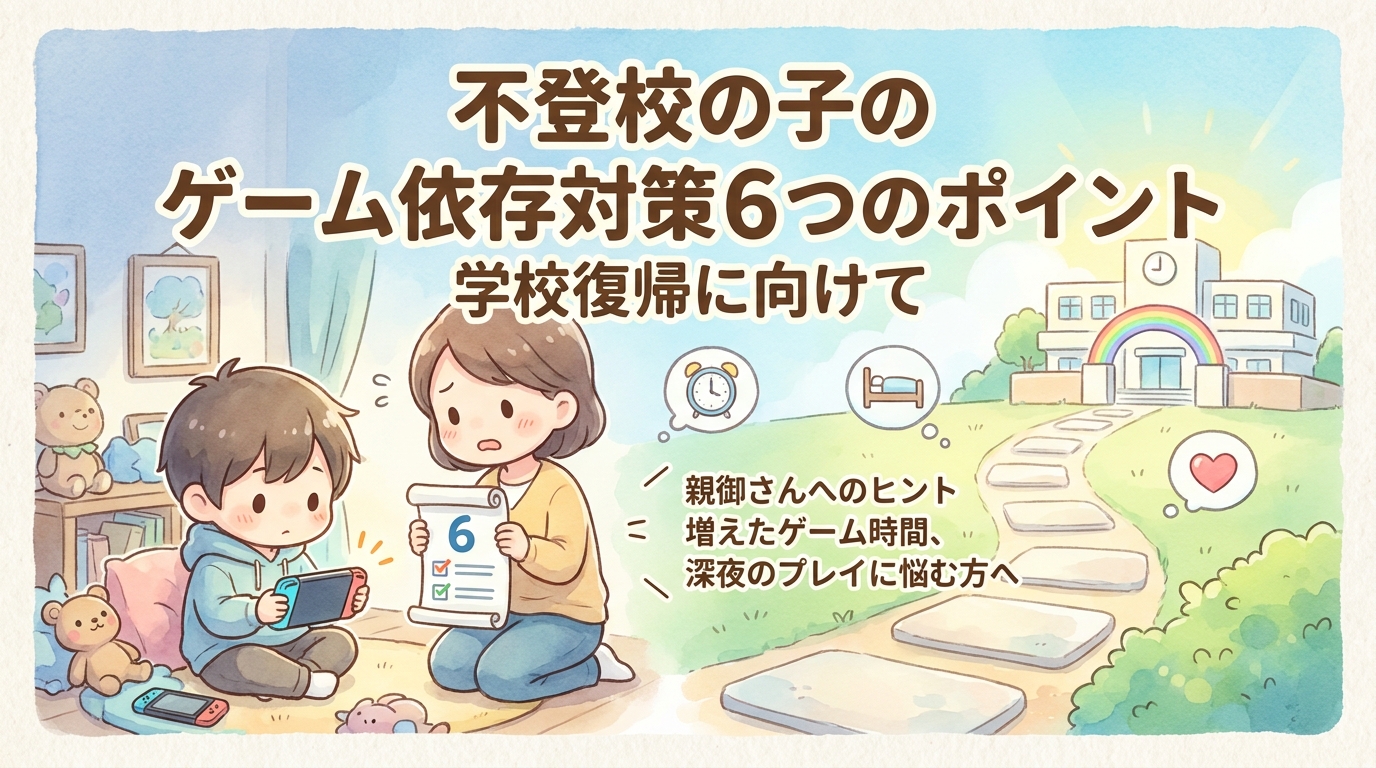 不登校のお子さんのゲーム依存に対応する6つのポイント｜学校復帰のために