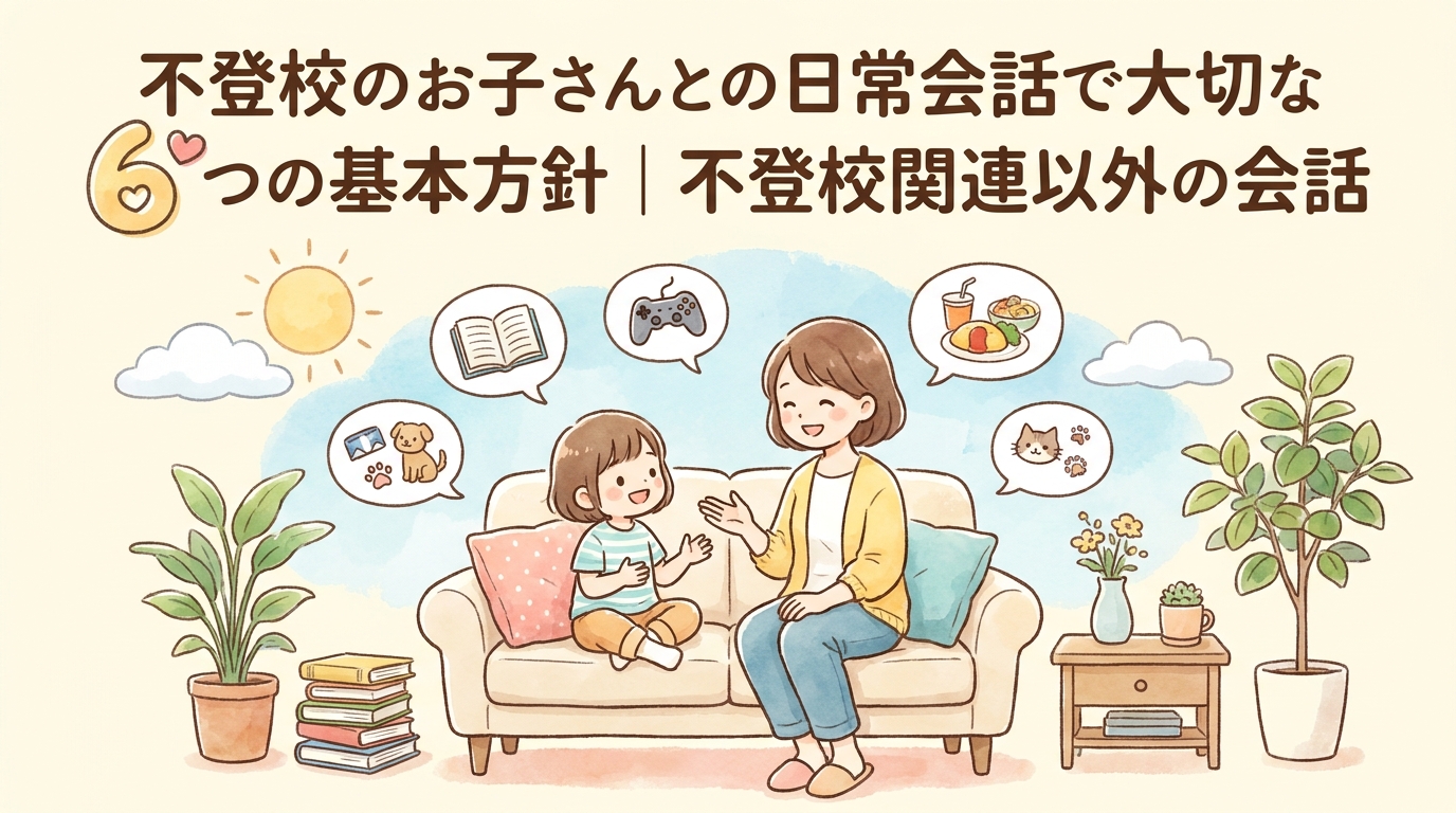 不登校のお子さんとの日常会話で大切な6つの基本方針｜不登校関連以外の会話